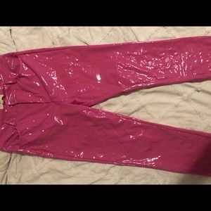 Dolls Kill Barbie pink vinyl pants